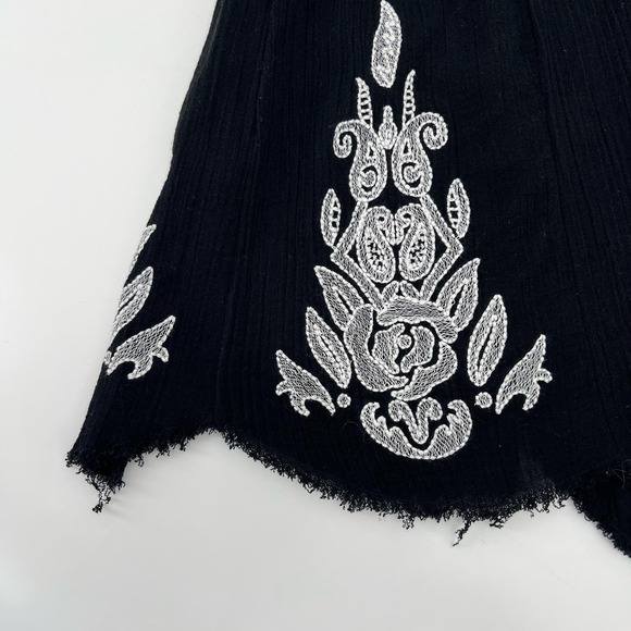 Free People Songbird Romper Womens XS Black White Plunging Neck Lightweight - Picture 7 of 10